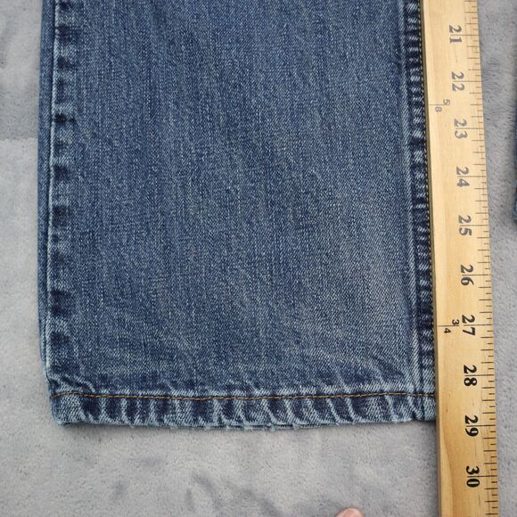 Nautica Jeans Mens 33 Blue Bootcut Mid Rise Cotton Pocket Button Zip Denim Pants - Picture 5 of 16